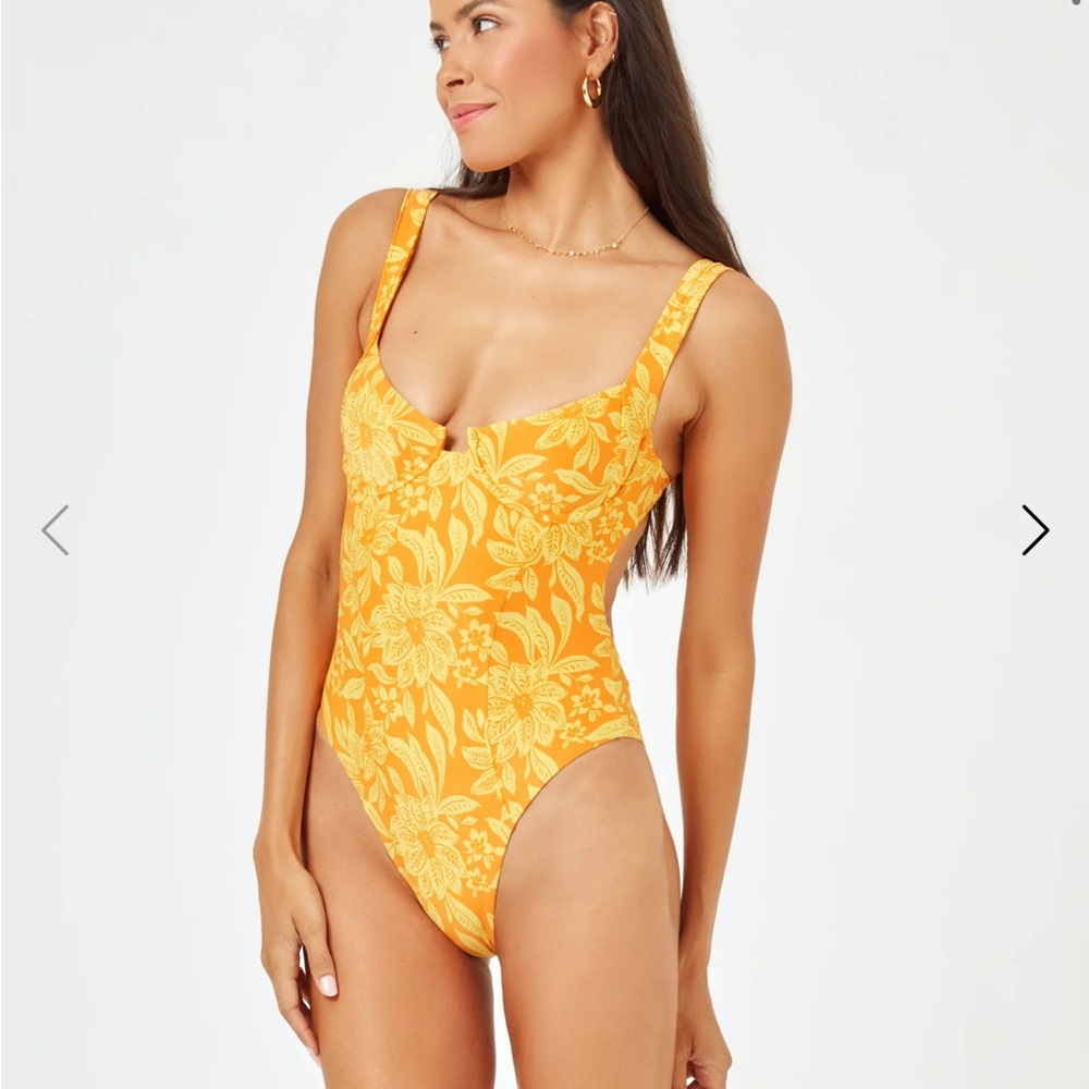 L Space NWT Yellow One Piece Swimsuit